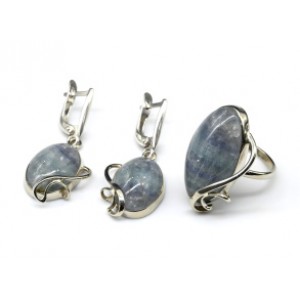 Кольцо и серьги с флюоритом