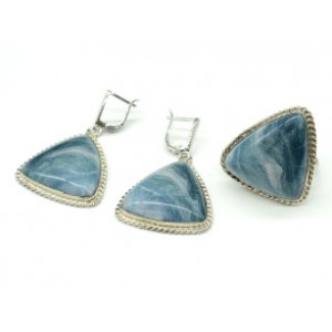 Кольцо и серьги флюорит " Грация "