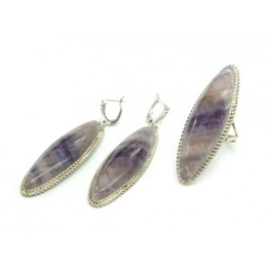 Кольцо и серьги флюорит " Рис " Кольцо и серьги флюорит " Рис "