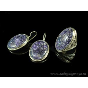 Кольцо и серьги флюорит Кольцо и серьги флюорит