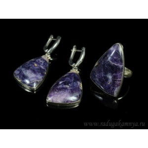 Кольцо и серьги флюорит грация