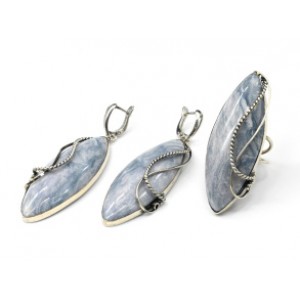 Кольцо и серьги флюорит