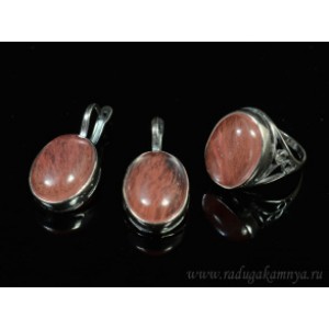 Кольцо и серьги с халцедоном (имитация) (иск.) Кольцо и серьги с халцедоном (имитация) (иск.)