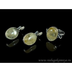 Кольцо и серьги с халцедоном (имитация)  (иск.)