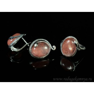Кольцо и серьги с халцедоном (имитация)  (иск.)
