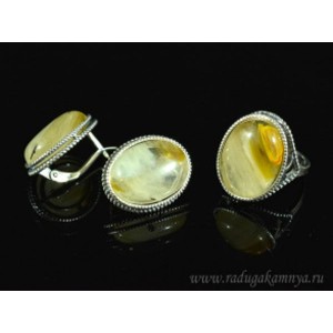Кольцо и серьги с халцедоном (имитация)  (иск.)