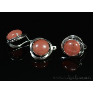 Кольцо и серьги с халцедоном (имитация)  (иск.)