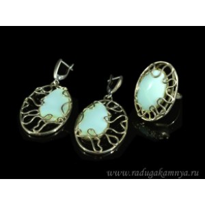 Кольцо и серьги хризопраз Кольцо и серьги хризопраз