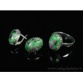 Кольцо и серьги с цоизитом