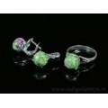 Кольцо и серьги с цоизитом Кольцо и серьги с цоизитом