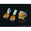 Кольцо и серьги с янтарем (имитация)  (иск.)