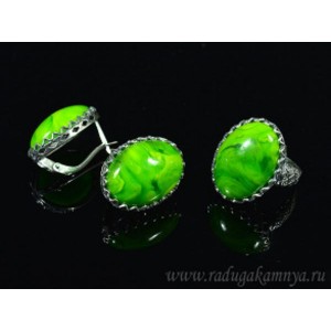 Кольцо и серьги с янтарем (имитация)  (иск.)