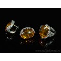 Кольцо и серьги с янтарем (имитация)  (иск.)