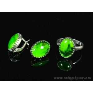 Кольцо и серьги с янтарем (имитация)  (иск.)