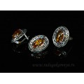 Кольцо и серьги с янтарем (имитация)  (иск.)