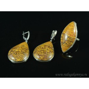 Кольцо и серьги яшма Кольцо и серьги яшма