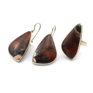 Кольцо и серьги яшма " Грация " Кольцо и серьги яшма " Грация "