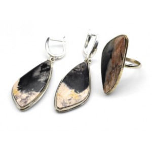 Кольцо и серьги яшма " Грация "