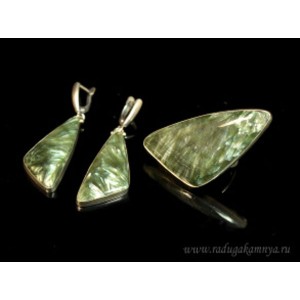 Кольцо и серьги серафинит "Грация"