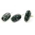 Кольцо и серьги серафинит " Овал "