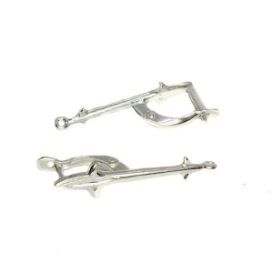 Швензы ювелирн. Королевская лилия 32*11 мм, посеребрение, 1 пара, производство РОССИЯ