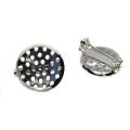 Основа для броши с ситом и поворотным механизмом 16 мм, св.серебро, 1 шт