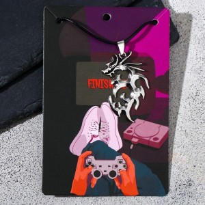 Кулон "Дракон" резной, цвет серебро Кулон "Дракон" резной, цвет серебро