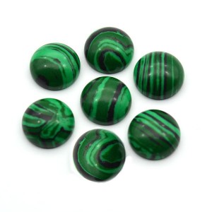 Кабошон, малахит (иск.) круг, 12*12*4мм.