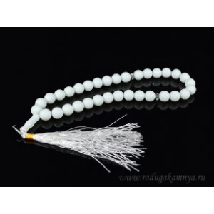 Четки из агата белого (имитация) шарик 12мм, 40см (иск.) Четки из агата белого (имитация) шарик 12мм, 40см (иск.)