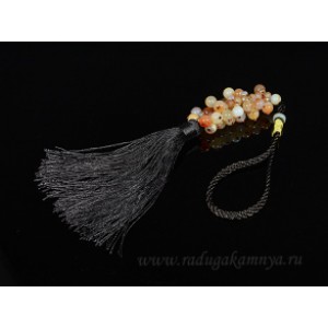 Кулон на зеркало с сердоликом глазковым шарик 10мм, 38см (иск.)