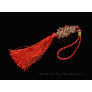 Кулон на зеркало с халцедоном шарик 10мм, 38см (иск.)