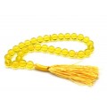 Четки из янтаря шарик 10мм цвет  лимонный, 31см, 30 бусин (иск.)