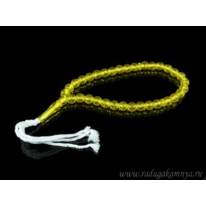 Четки из янтаря искусственного шарик 9мм лимонный, 30см (иск.)