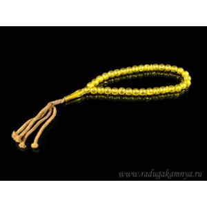 Четки из янтаря искусственного шарик 9мм медовый, 30см (иск.)