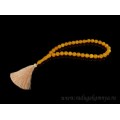 Четки из янтаря искусственного шарик 12мм карамельный, 40см. (иск.)