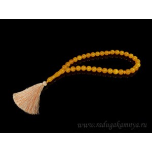 Четки из янтаря искусственного шарик 12мм карамельный, 40см. (иск.)