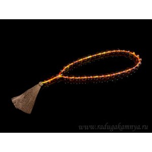 Четки из янтаря искусственного шарик 14мм коньячный, 46см. (иск.)