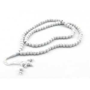 Четки мусульманские 99 бусин, шарик 10мм цвет белый с арабицей, 80см (иск.)