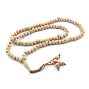 Четки мусульманские 99 бусин, шарик 10мм цвет бежевый с арабицей, 80см (иск.)