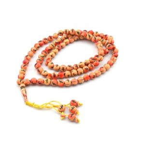 Четки мусульманские 99 бусин, шарик 11мм цвет персиковый с арабицей, 106см (иск.)