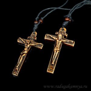 Кулон на зеркало Крест 45*80мм на шнурке 42-84см. (иск.)