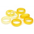 Кольцо из агата тонированного ширина 5-6мм цвет лимонно-желтый