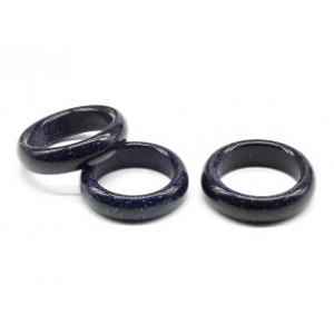 Цельное кольцо из авантюрина синего ширина 6-7мм (иск.)