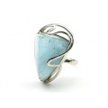 Кольцо с аквамарином 21*28.