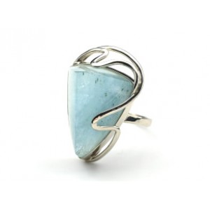 Кольцо с аквамарином 21*28.