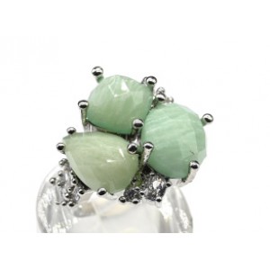 Кольцо с амазонитом "Геометрия" из ювелирного сплава