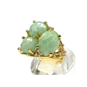 Кольцо из ювелирного сплава с амазонитом