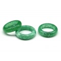 Цельное кольцо из кварца тонированного ширина 6-7мм цвет зеленый