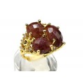Кольцо из ювелирного сплава с клубничным кварцем Кольцо из ювелирного сплава с клубничным кварцем