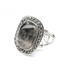 Кольцо кварц с хлоритом 23*30мм.